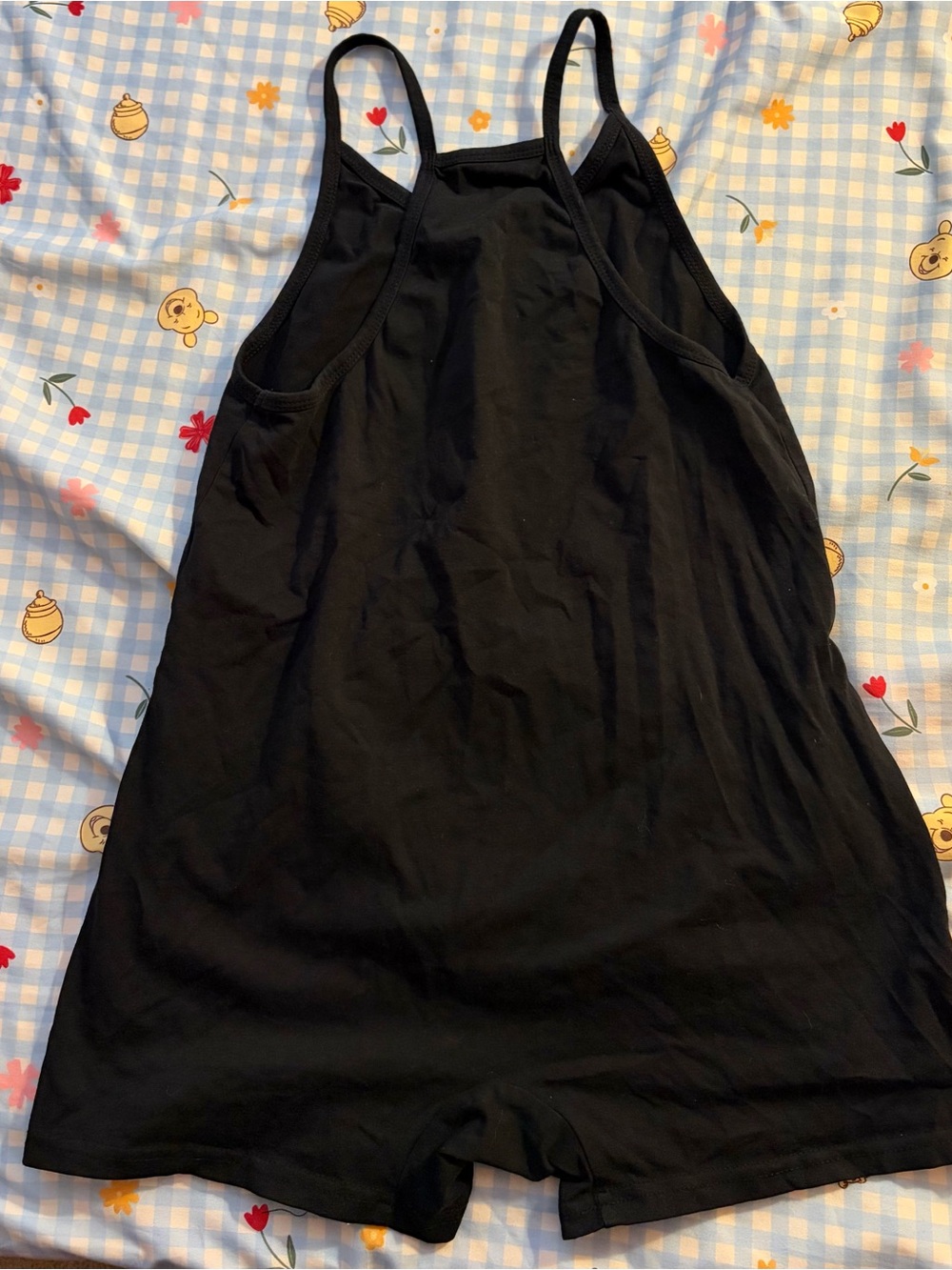 Black Girls' Tank Romper - Classic Solid Black